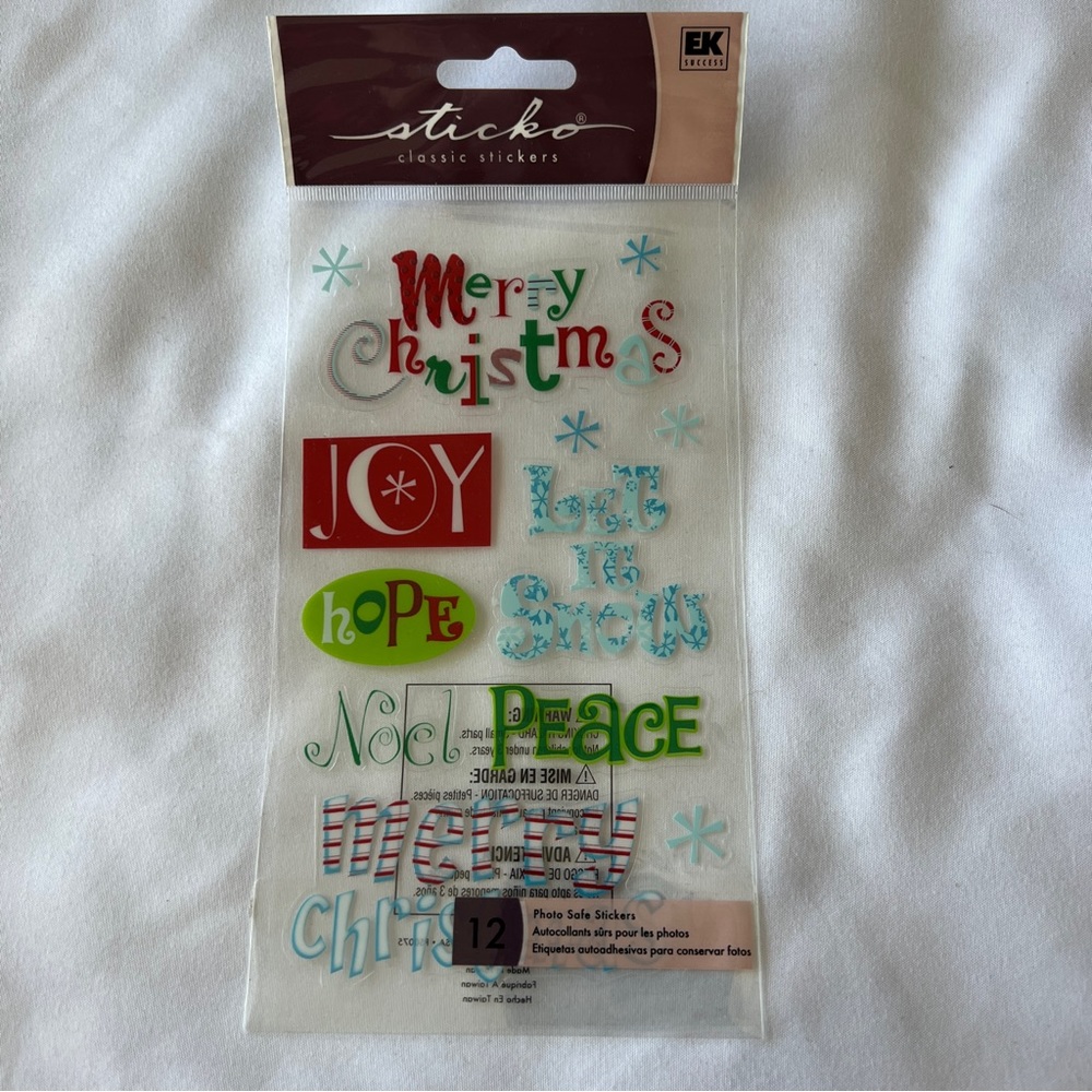 NWT EK Success Sticko Classic Photo Safe Christmas Sticker Set